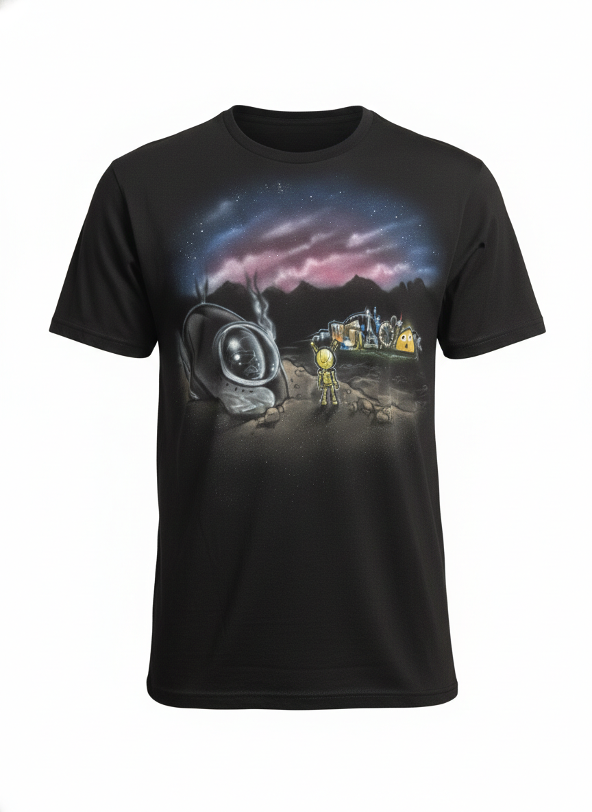 Custom Cosmic Alien Robot Airbrushed T-Shirt