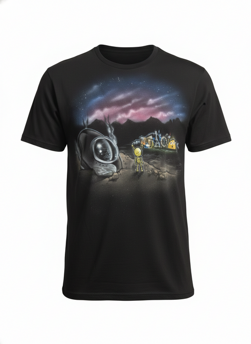 Custom Cosmic Alien Robot Airbrushed T-Shirt