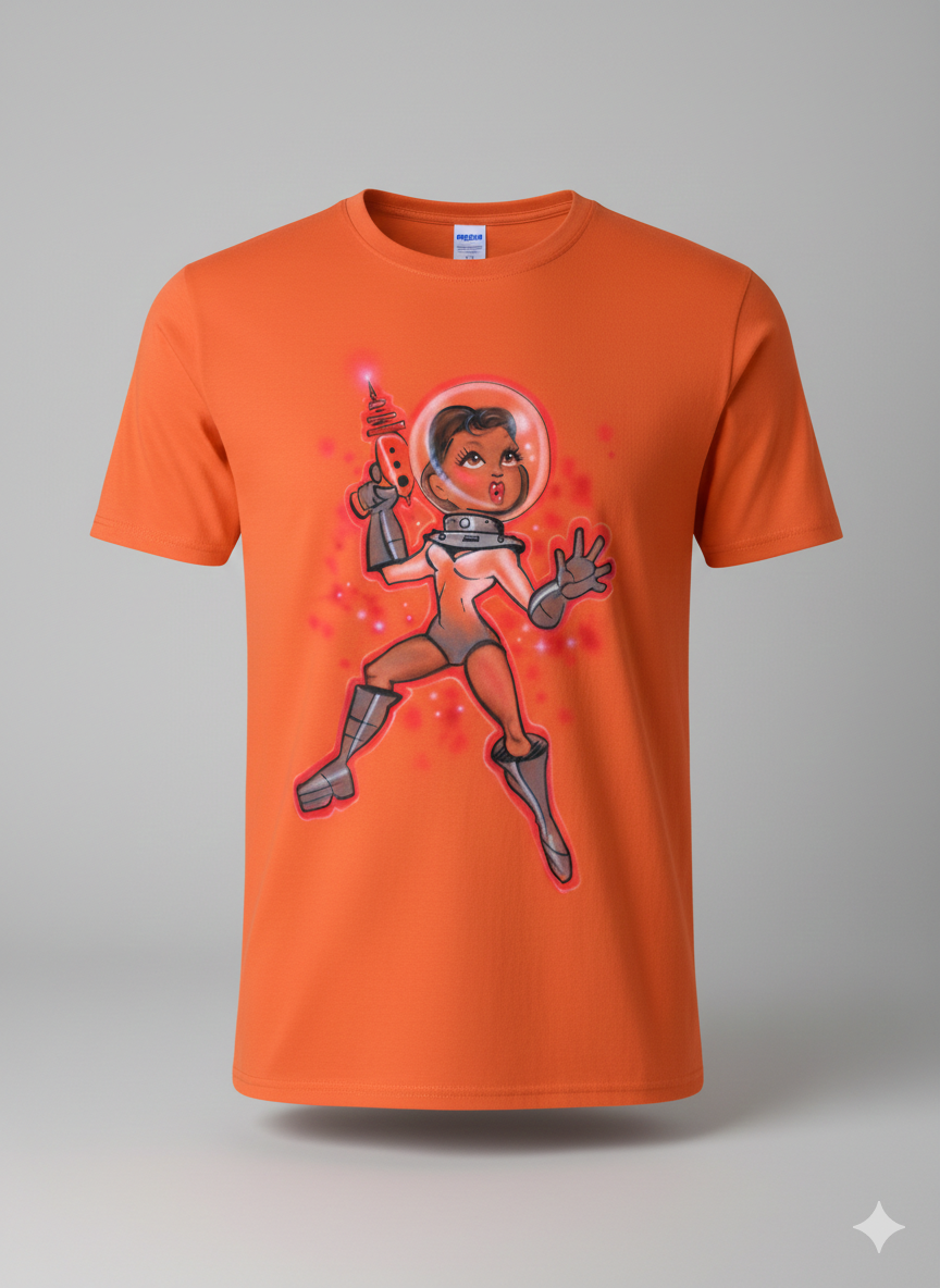 Space Girl And The World of Tomorrow Airbrushed Tee