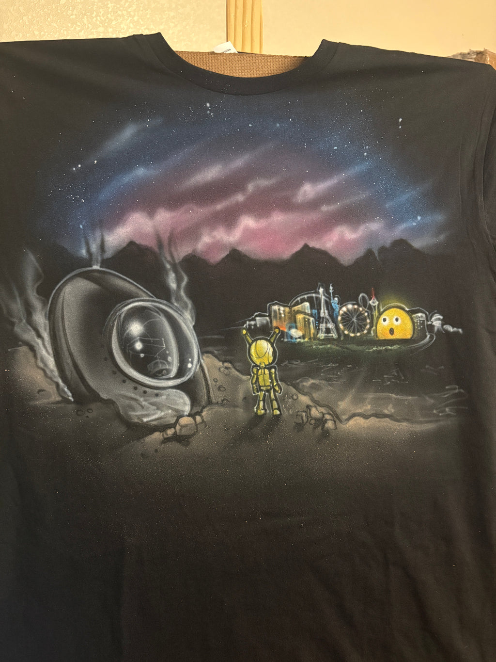 Custom Cosmic Alien Robot Airbrushed T-Shirt