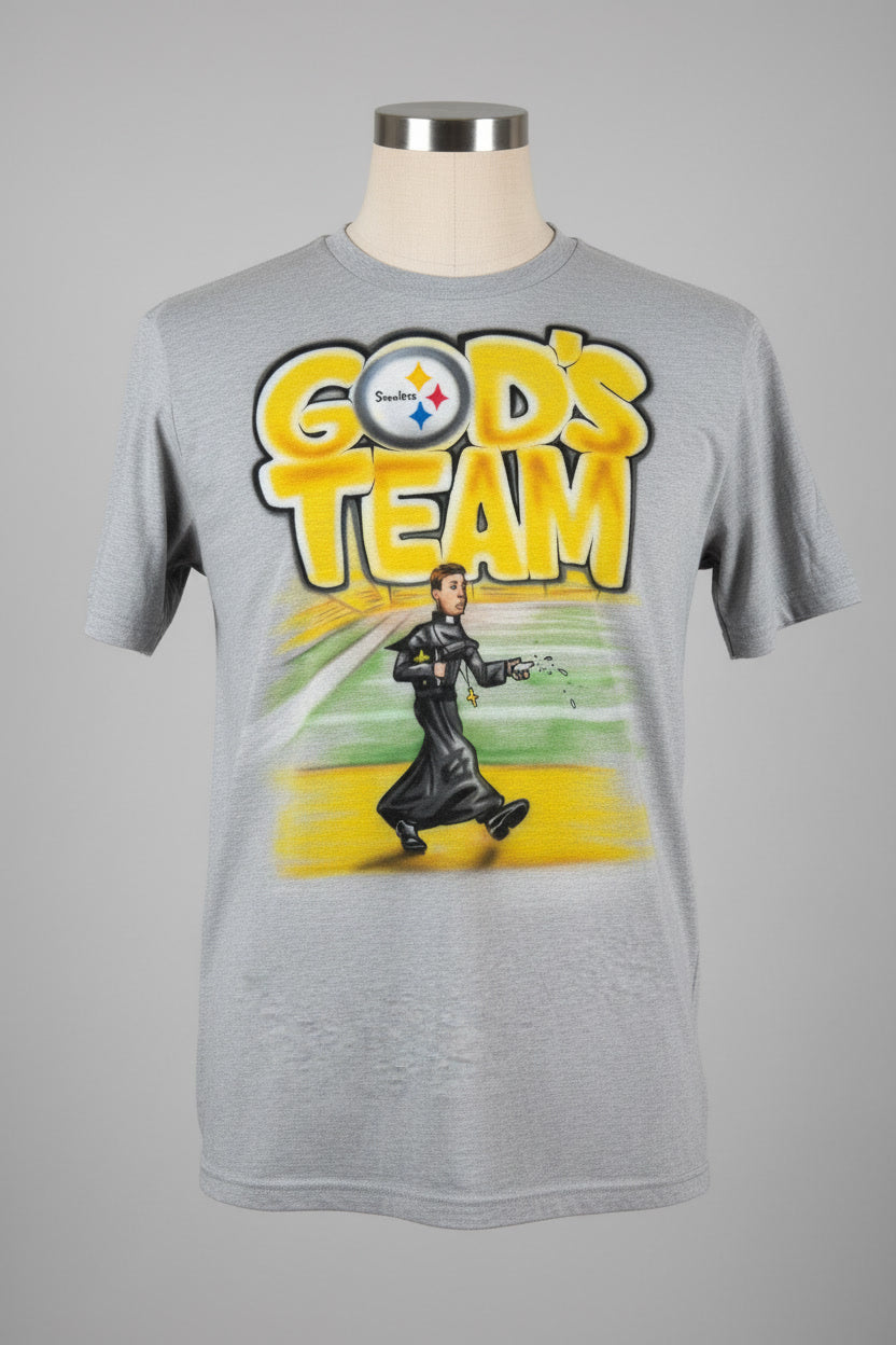 Black & Gold Pittsburgh Football Airbrushed T-Shirt
