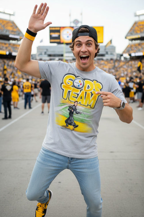 Black & Gold Pittsburgh Football Airbrushed T-Shirt