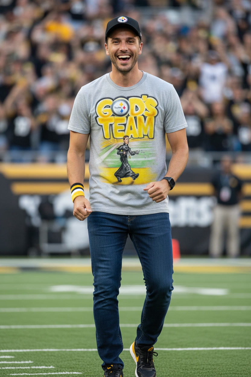 Black & Gold Pittsburgh Football Airbrushed T-Shirt